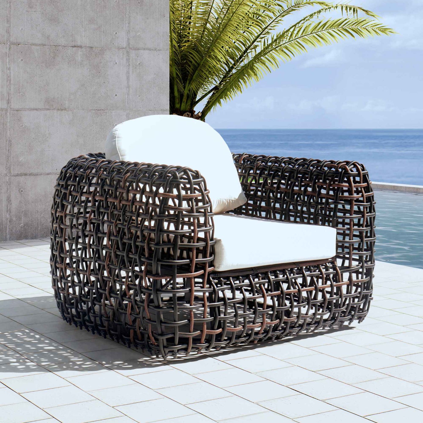 Dynasty Swivel Armchair with Sunbrella Cushion