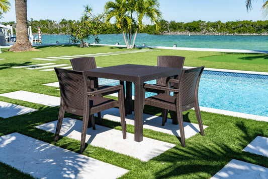 Montana 5-Piece Dining Set-Brown