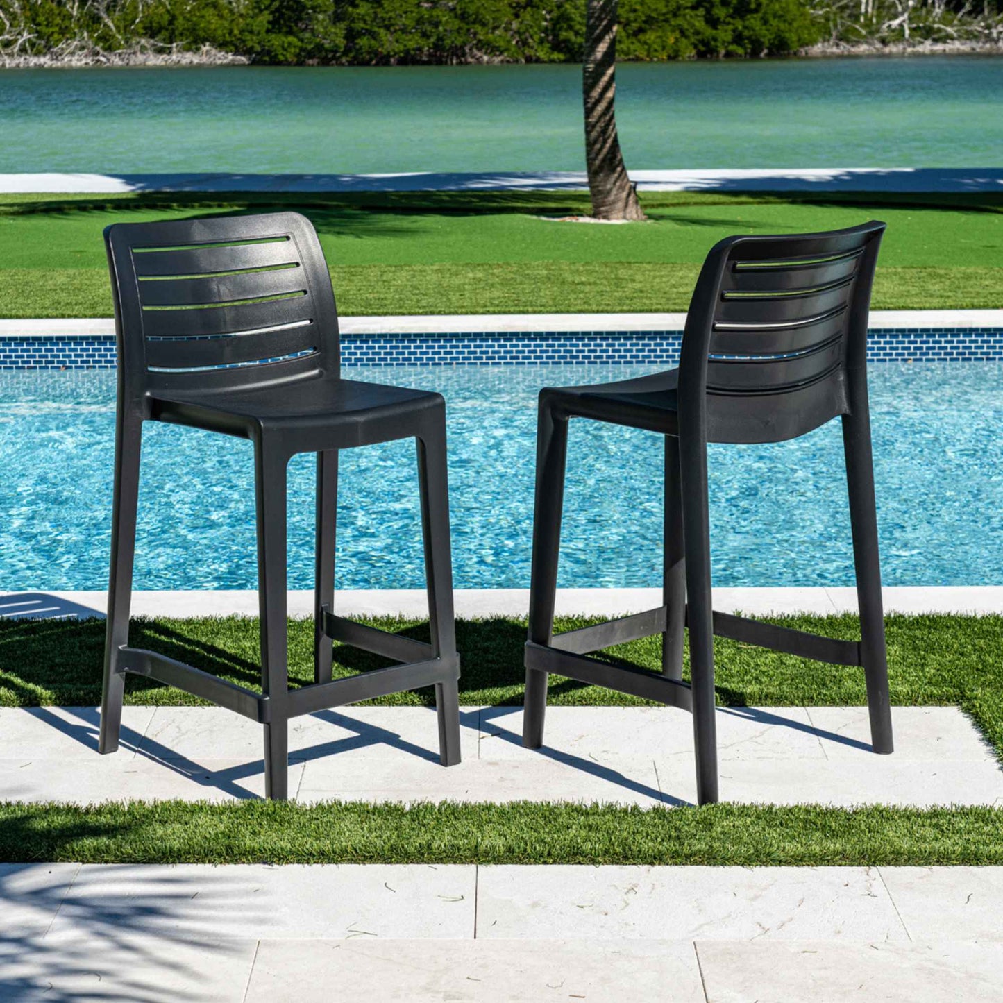 Leva Set of 2 Counterstools - Anthracite