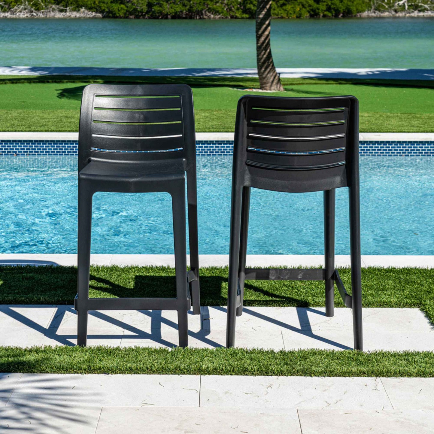 Leva Set of 2 Counterstools - Anthracite