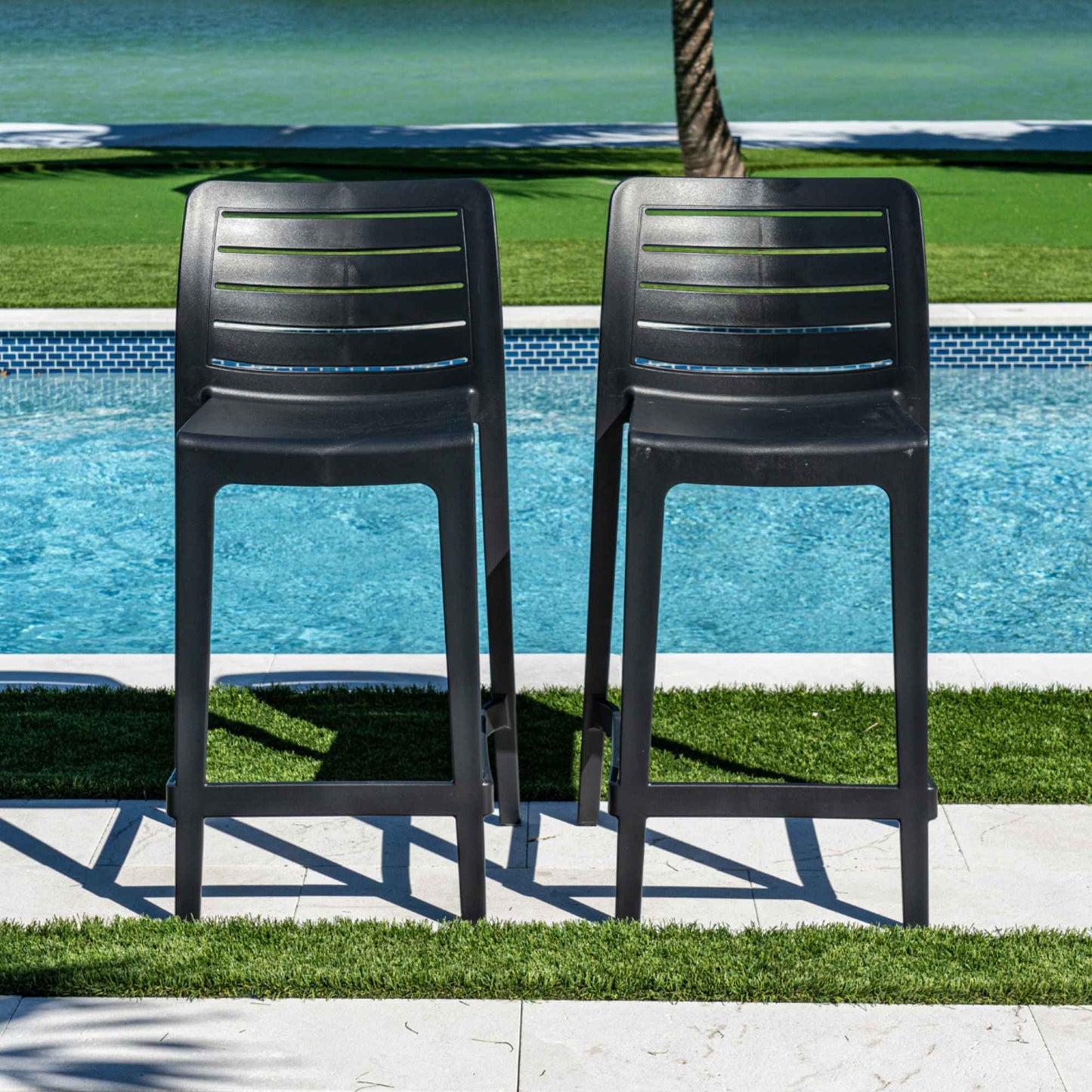 Leva Set of 2 Counterstools - Anthracite