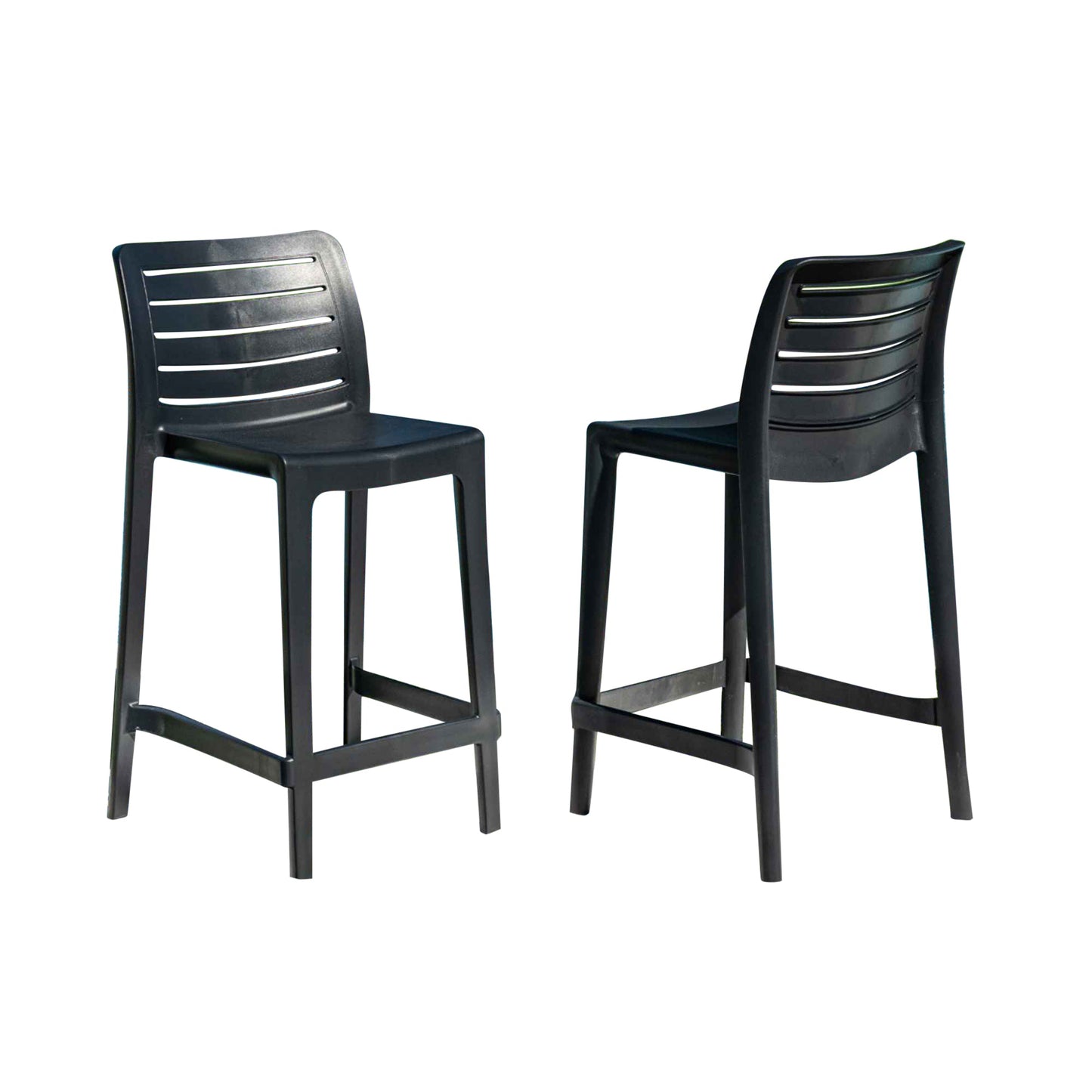 Leva Set of 2 Counterstools - Anthracite