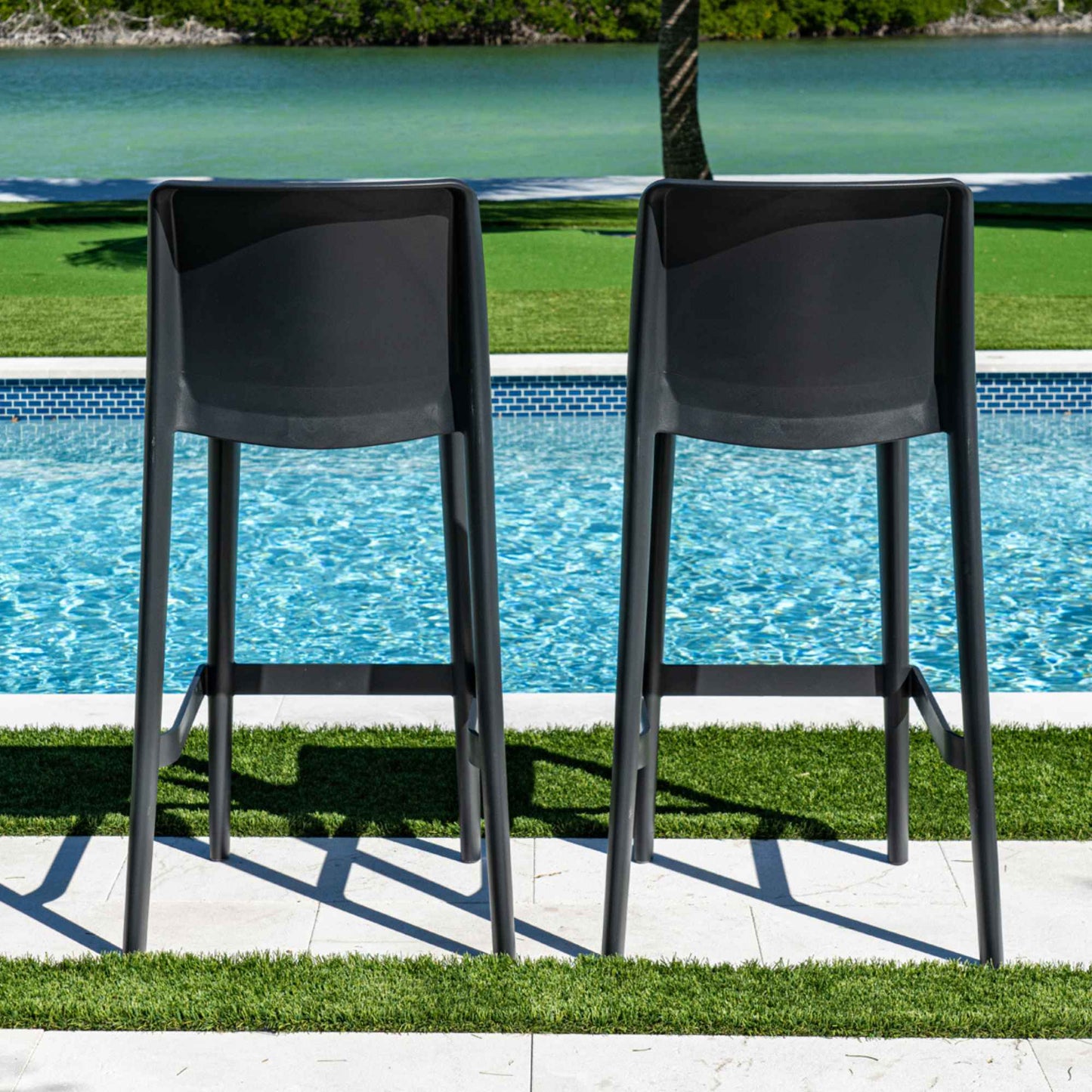 Luna Set of 2 Barstools - Anthracite