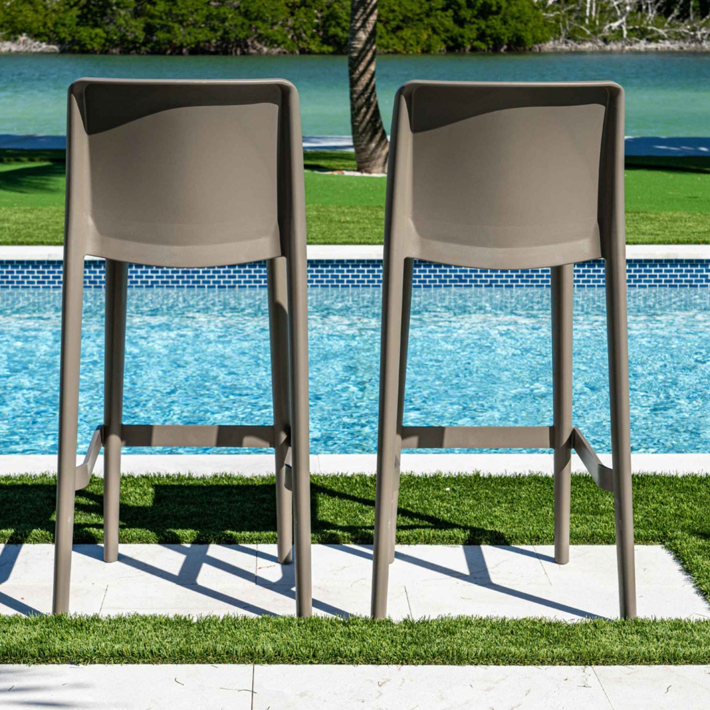 Luna Set of 2 Barstools - Cappuccino