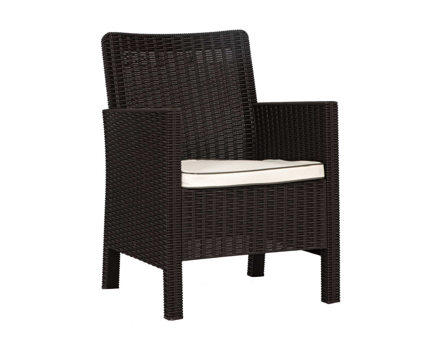 Nova 4-Piece Settee Set with Loveseat and Cushions-Brown